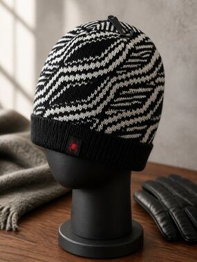 Spyder Zebra-Pattern Knit Beanie